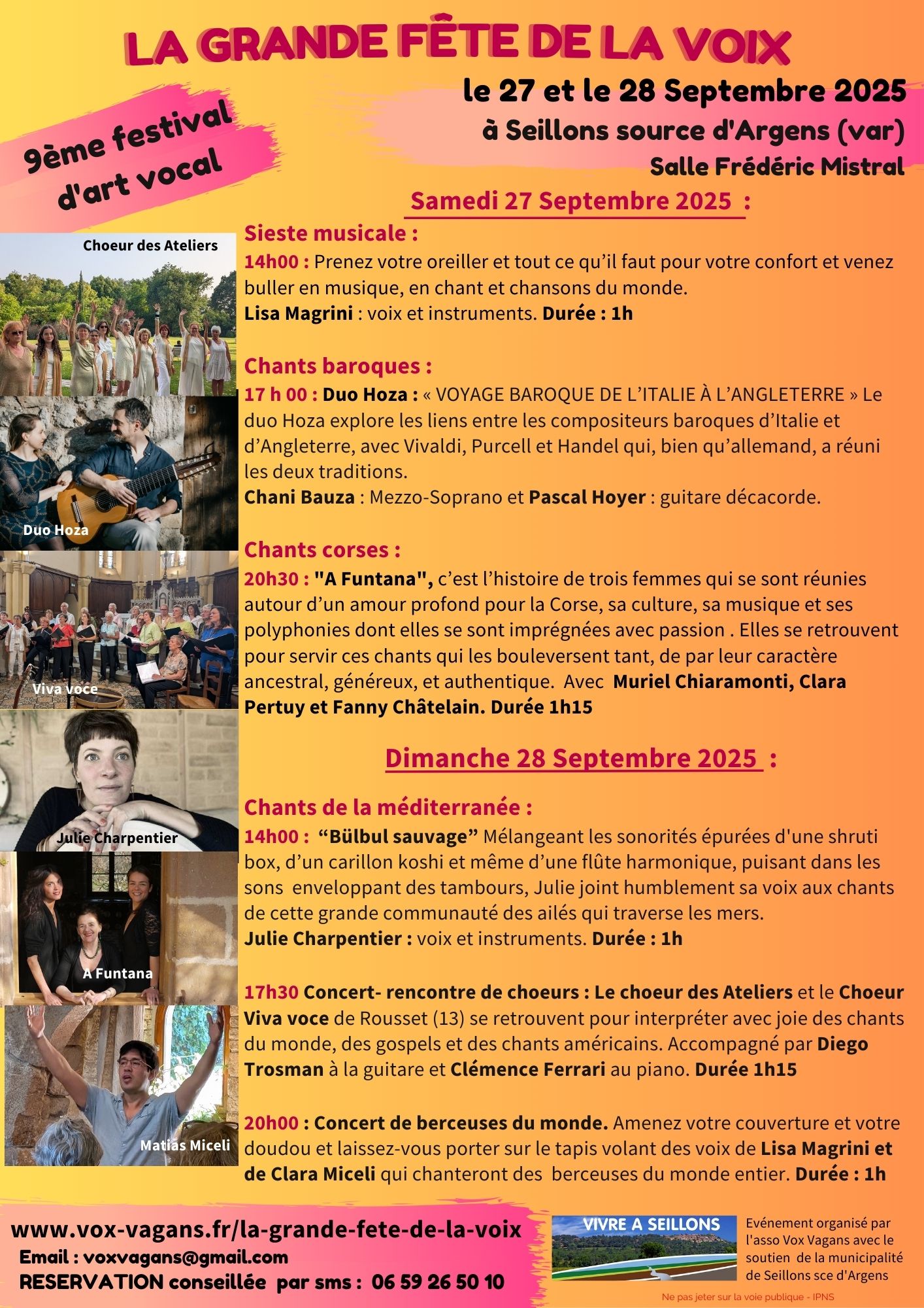 grande fete de la voix programme 2025